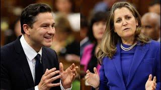 CAUGHT ON CAMERA: Freeland refuses to answer Poilievre’s question on capital gains tax