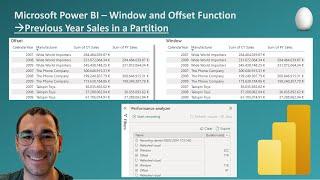 Power BI - Offset, Window - Previous Year Sales vs Current Year Sales