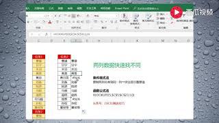 【Excel精选技巧】EXCEL每日一练：两列数据快速找不同