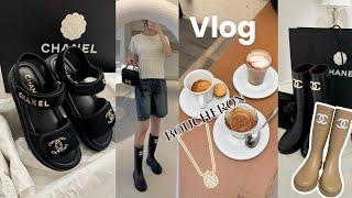 vlog 1년 묵힌 샤넬 샌들 언박싱  서울 꽃게백숙·정자동 브런치·살림템 추천🫶  여름 신상+장마 코디  러버부츠 비교 잃어버린 부쉐론 찾은 날