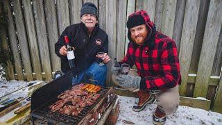 ASADO DE OBRA en la NIEVE! ️ | Un Rico ASADO ARGENTINO BANDERITA en Canadá en Invierno ️