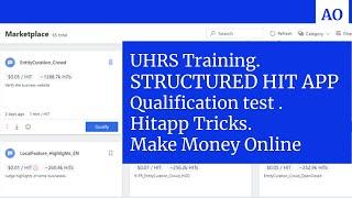 UHRS Training: STRUCTURED HIT APP  Qualification Test. Hitapp Tricks. Make Money Online