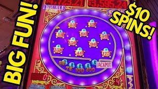 $10 MAX BET BONUS on THE NEW PINBALL SLOT MACHINE!  A WHOLE LOTTA GONG CASH SLOT MACHINE BONUSES