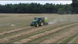 Prasowanie Słomy 2023John Deere 6820 & Claas Variant 460rcGR.Sklorz