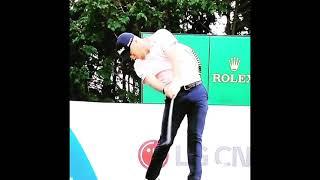 Justin Thomas slow motion downswing and impact! #golf #golfswing #alloverthegolf