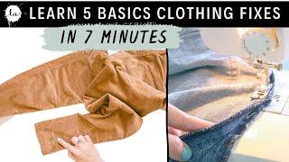 LEARN BASIC CLOTHING ALTERATIONS COURSE - IN 5 MINUTES- Hem pants tutorial / Dress, EASY SEWING TIPS