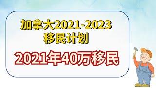 移民加拿大 | 移民局正式出台2021-2023年移民计划，2021年移民配额超过40万，详细分析各个项目名额的变化，为大家指明正确的移民方式!