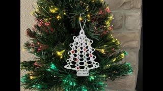 How to Crochet a Small Christmas Tree with Lights Ornament - Tutorial #2