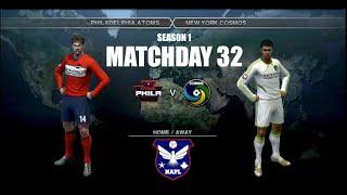 NAPL Season 1 MD32 - Philadelphia Atoms (15th / 33 points) vs New York Cosmos (14th / 34 points)