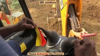 JCB Backhoe Preparing Soil For village Road construction. JCB Backhoe Working Video