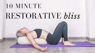 RESTORATIVE YOGA WITH BOLSTER | restorative yoga 10 minutes