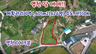 [68] 영천 땅 매매! 계획관리지역 1,401m2(424평) 수도. 전기. 도로OK 건축 가능! 영천 IC 19분 포인트 부동산 오소장