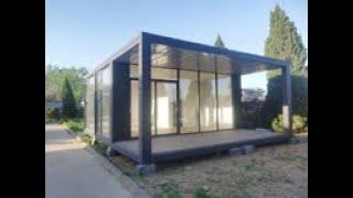 construction video of prefab hotel house with porch total 39.15SQM