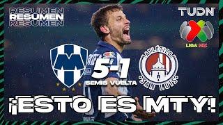 Resumen y goles | Monterrey 5-1 Atlético de San Luis | Liga Mx -AP2024 - Semifinal - VUELTA | TUDN