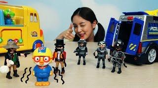 [유라] 장난감(toy)_디키토이즈 액션시리즈 경찰차 경찰특공대 경찰놀이 특수요원 범인 추격 뽀로로 버스 납치 사건 police force police car