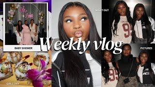 WEEKLY VLOG | GRWM , girls night, content day , baby shower & more!