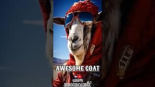 Desert Goat Escapade: Red Knitted Motorcycle Helmet Adventure #shorts
