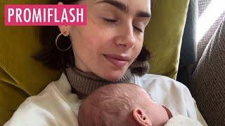 So süß feierte Lily Collins den Weltfrauentag mit Baby Tove