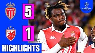 AS Monaco vs Crvena zvezda 5-1 EXTENDED HIGHLIGHTS | UCL 2024/25 | Breel Embolo Goal