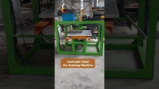 Solar Panel Recycling - Hydraulic De-framing Machine #deframing #solarframeremoval #solardisposal