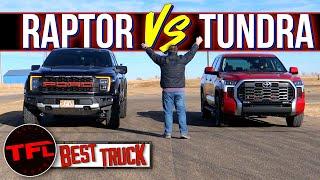 This First EVER Toyota Tundra Drag Race Against The Ford Raptor Is Epic — Which Truck Is Quickest!?