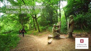 Treadmill Workout Scenery | Hastings Battle Abbey and Battlefield | Virtual Walk with music | Sussex