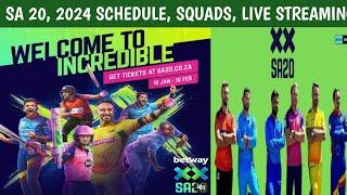 sa20 league 2024 live streaming details and squad and schedule