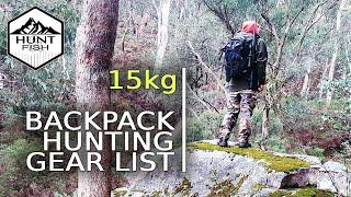 Backpack Hunting Gear Bag Dump- 15kg for two Nights