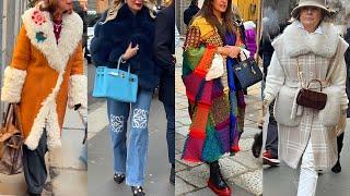 THE MOST STYLSIH ITALIAN WINTER OUTFITS | UNIQUE STREET FASHION OF MILAN || NEW YEAR SHOPPGING WALK