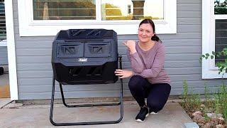 Compost Tumbler Bin From Amazon! | Assembly, Review & First Time Compost Set-Up