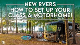 RV Setup for Beginners | How To Set Up a Class A Motorhome | Thousand Trails