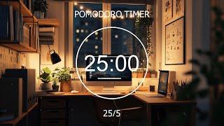 25/5 Pomodoro Timer  Focus Station Lofi: Study Concentration [chill lo-fi hip hop beats]