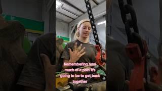 Disassembly is the easy part . #dieselmechanic #dieselrepair #johndeere #femalemechanic