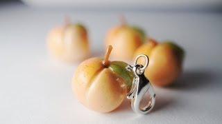 Peach Tutorial, Miniature Food Jewelry Tutorial, Polymer Clay Tutorial