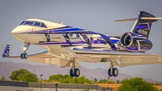 (4K) Private Jet Plane Spotting at Scottsdale Executive Airport (KSDL)