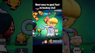 The best strategy and trickshotin hockey 2v2 to get a brawler free trophies #brawlstars #shorts