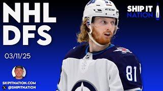 NHL DFS | March 11, 2025 | DraftKings & FanDuel DFS Skaters, Goalies and Stacks