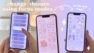 how to switch iphone themes using focus modes | iOS16 homescreen tutorial