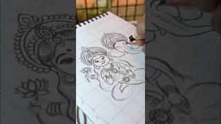 Lakshmi Ganesh ji Drawing Diwali Special drawing 🪷 #shorts #diwali