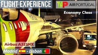 FLIGHT EXPERIENCE TAP Air Portugal A321NX from Madrid  to Lisbon   Economy Class