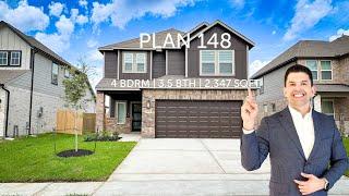 NEW HOMES in HOUSTON, TX. PLAN 148-LONG LAKE LTD-EDGEWOOD VILLAGE. Minutes to Downtown Houston, TX.