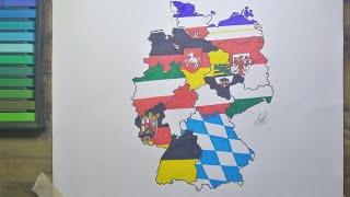 Drawing Germany states flag maps | German states flags | Deutschland-Staatsflagge