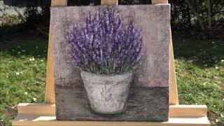 Painting in Acrylic/Texture/ lavande de provence/MariArtHome