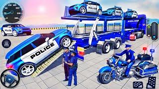 US Police Car Transporter Driving - Police Trailer Truck Driver Simulator 3D - Android GamePlay