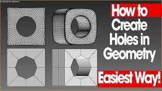How to Create Holes in Geometry - 3ds Max - Easiest Way