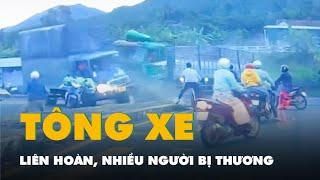 Tông xe liên hoàn, nhiều người bị thương nặng trên quốc lộ 1 ở Khánh Hòa