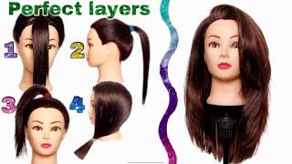 4 in 1 DIY ️ LAYERED HAIRCUT / Corte en Capas mismo/ Coupe de cheveux en couches