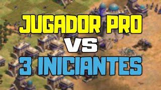 JUGADOR PROFESIONAL CONTRA 3 NOOBS - AoE 2