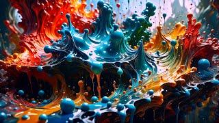 Enchanting Paint - Ultra HD 4K Liquid Art Screensaver Mesmerizing Visuals, No Sound, Free Background