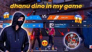 @DhanuDinoo  in my game| Telugu gaming ff in my game| I met dhanu dino in lone wolf mode||